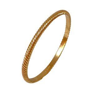 J Crew Bracelet S/M Yellow Gold Plated Bangle Skinny Textured Stackable Y2K VSCO